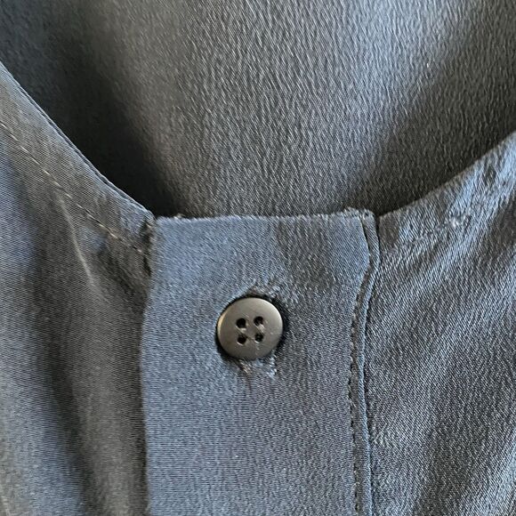 Kain Label Blouse Womens Large Blue Silk Button Tunic Minimalist Coastal Preppy - Picture 3 of 10